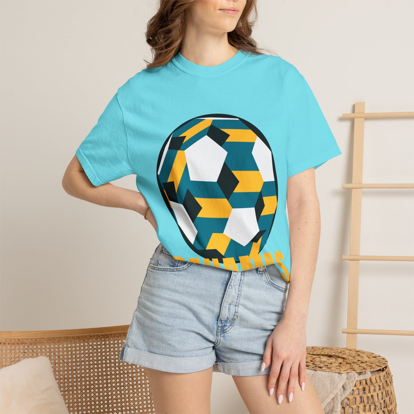 Bahamas Fan Specialty Soccer Ball Design T Shirt
