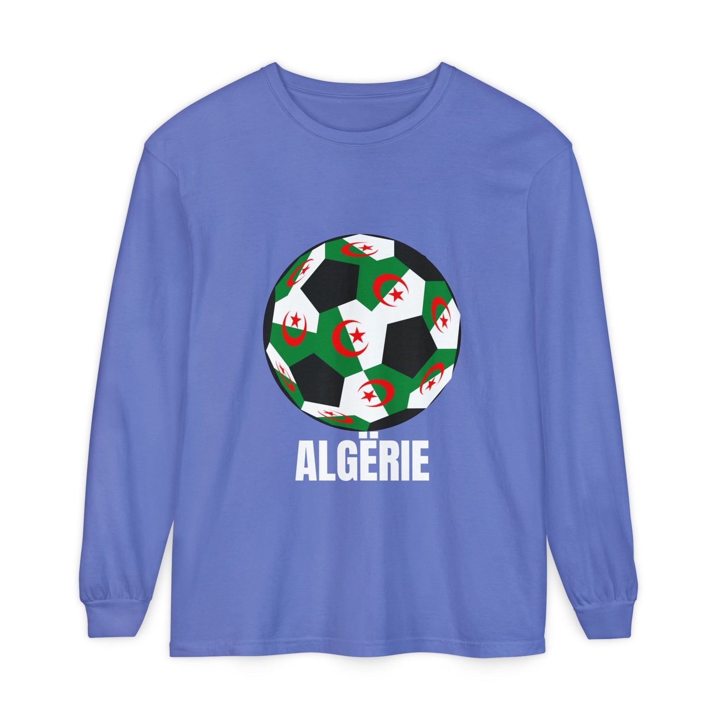 ALGËRIE Fan Specialty Soccer Ball Design Long Sleeve T-Shirt