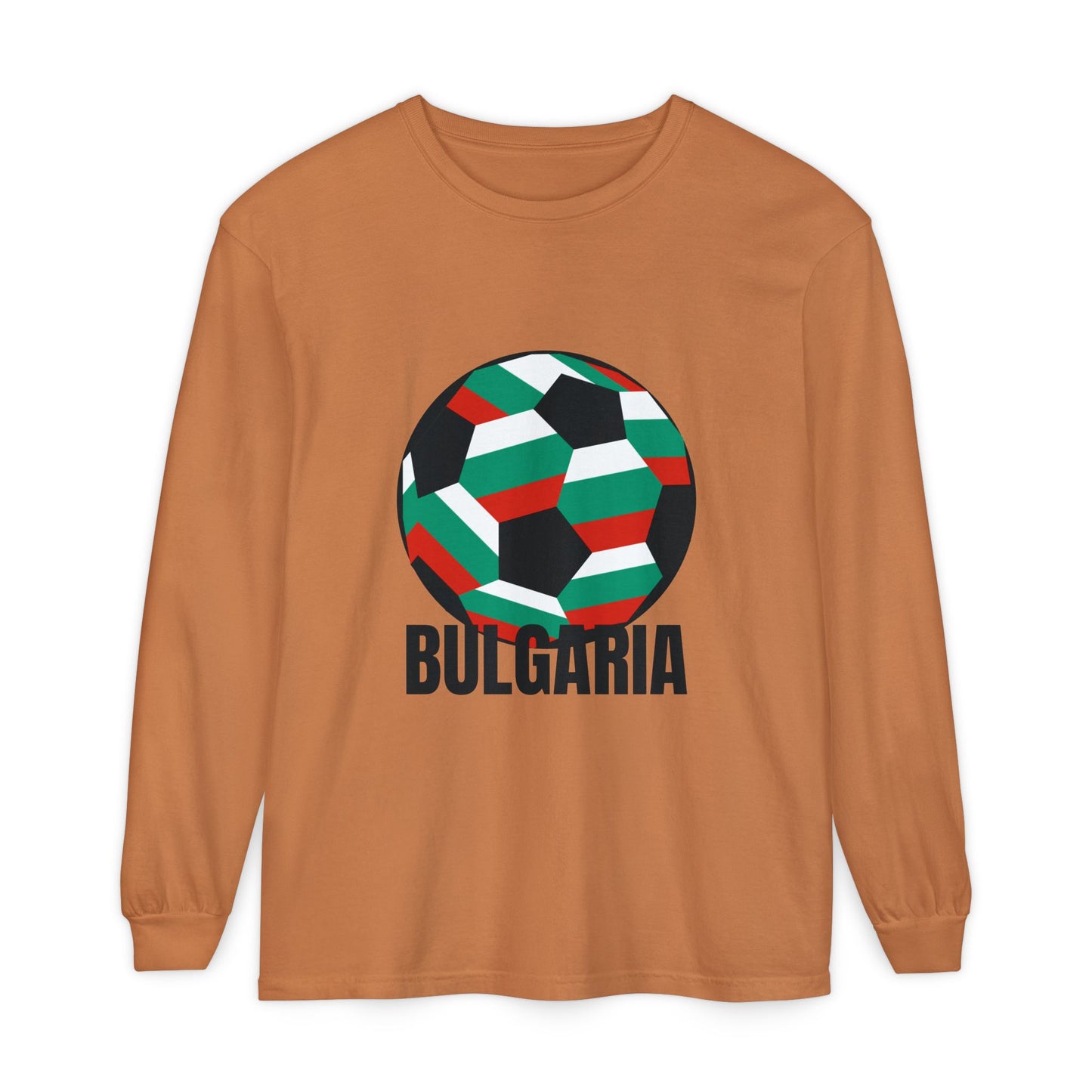 Bulgaria Fan Specialty Soccer Ball Design Long Sleeve Tee