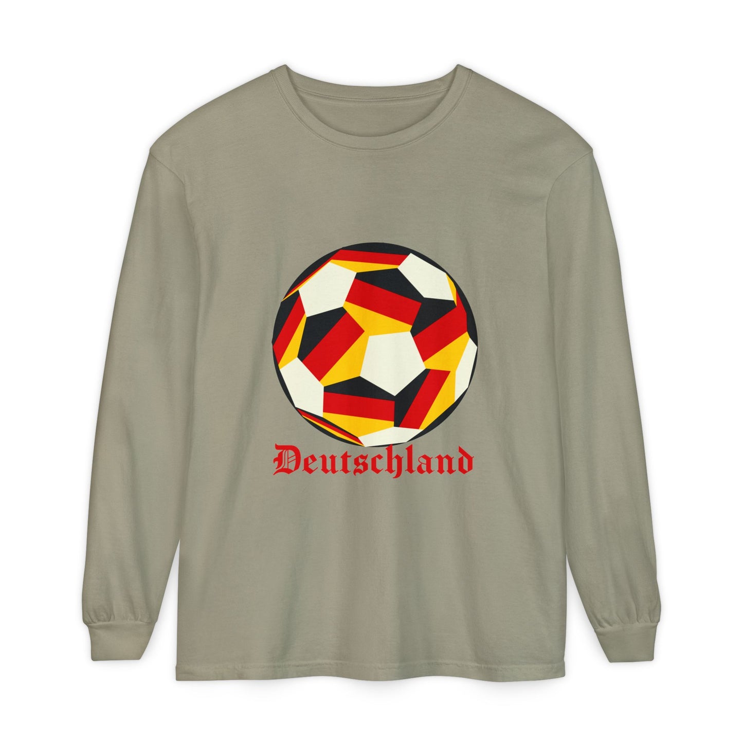 Germany Fan Specialty Soccer Ball Design Long Sleeve Tee