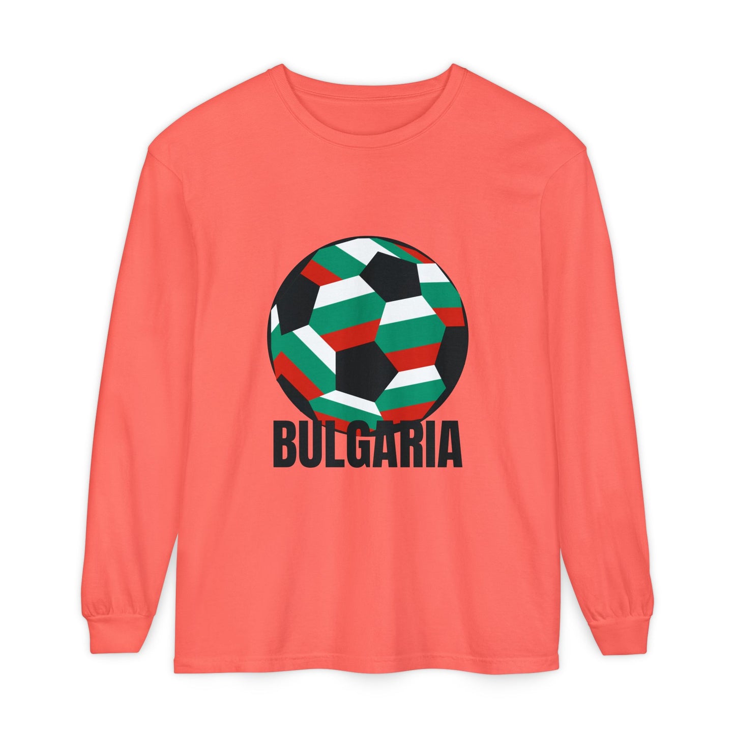 Bulgaria Fan Specialty Soccer Ball Design Long Sleeve Tee
