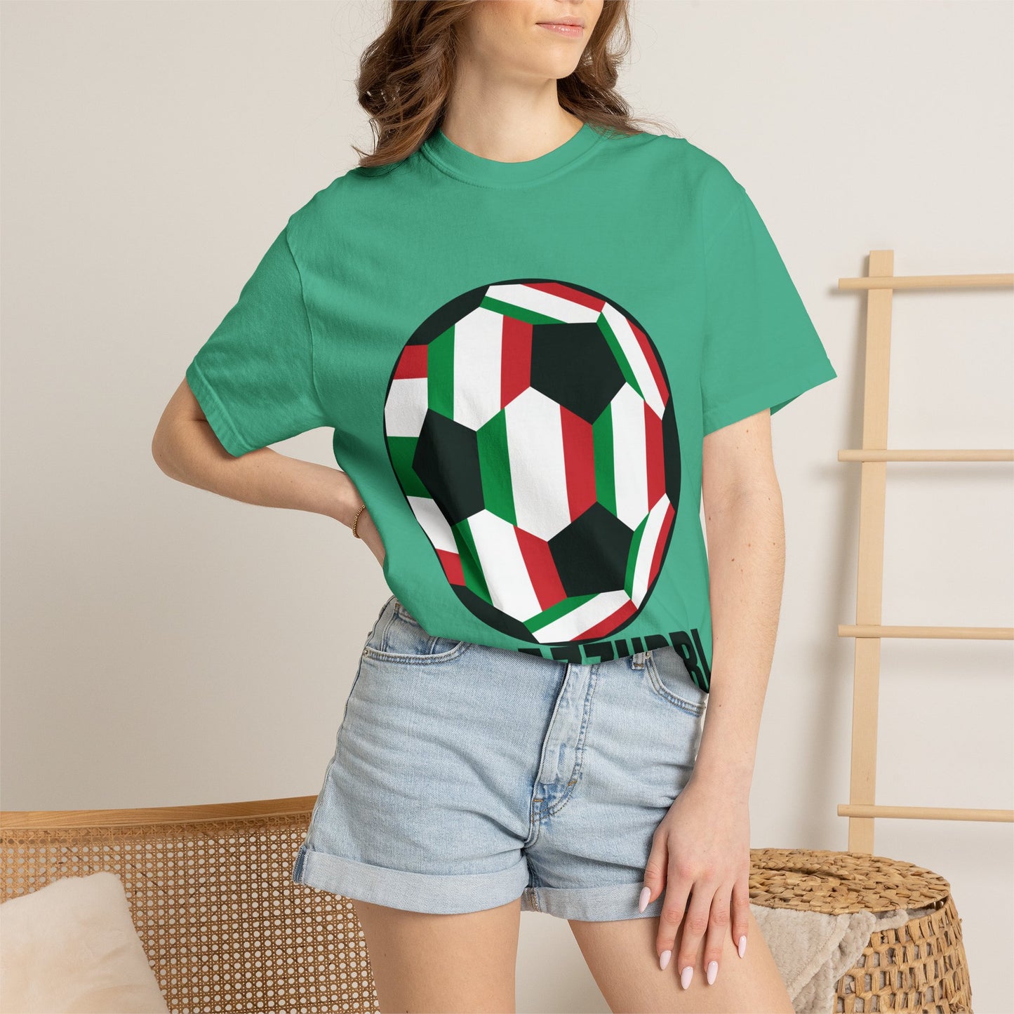 Gli Azzurri Fan Specialty Soccer Ball Design T Shirt