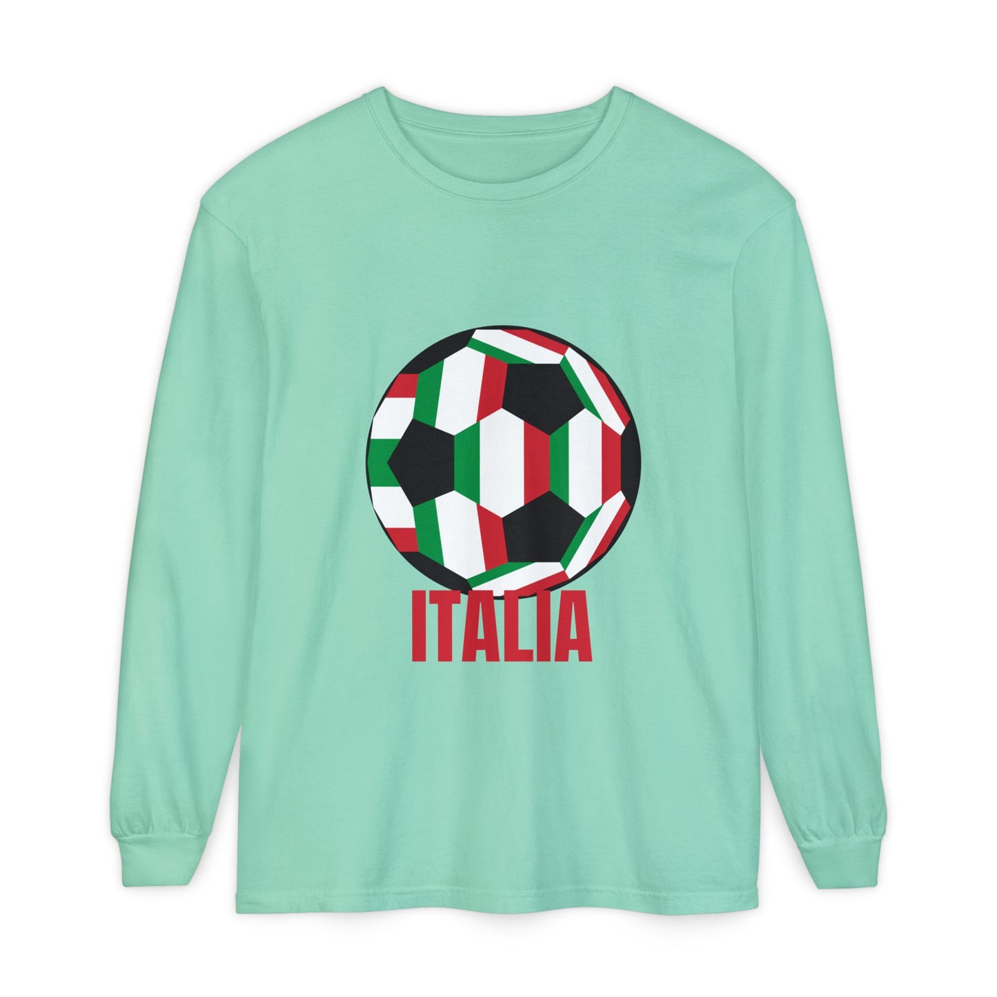 Italia Fan Specialty Soccer Ball Design  Long Sleeve T-Shirt