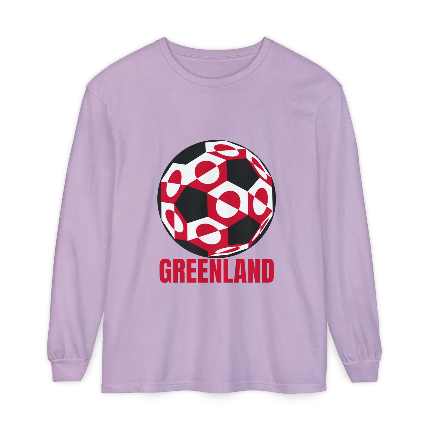 Greenland Fan Specialty Soccer Ball Design Long Sleeve Shirt