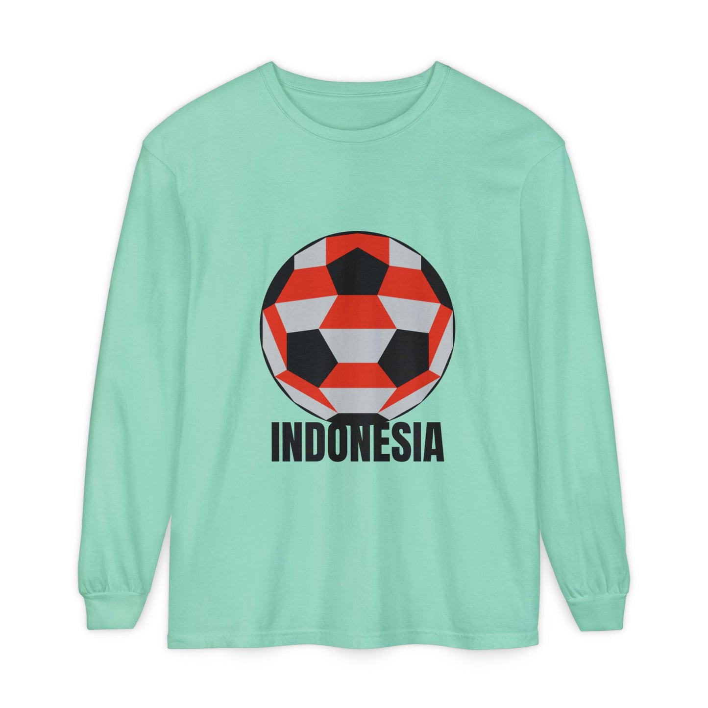 Indonesia Fan Specialty Soccer Ball Design Long Sleeve Shirt