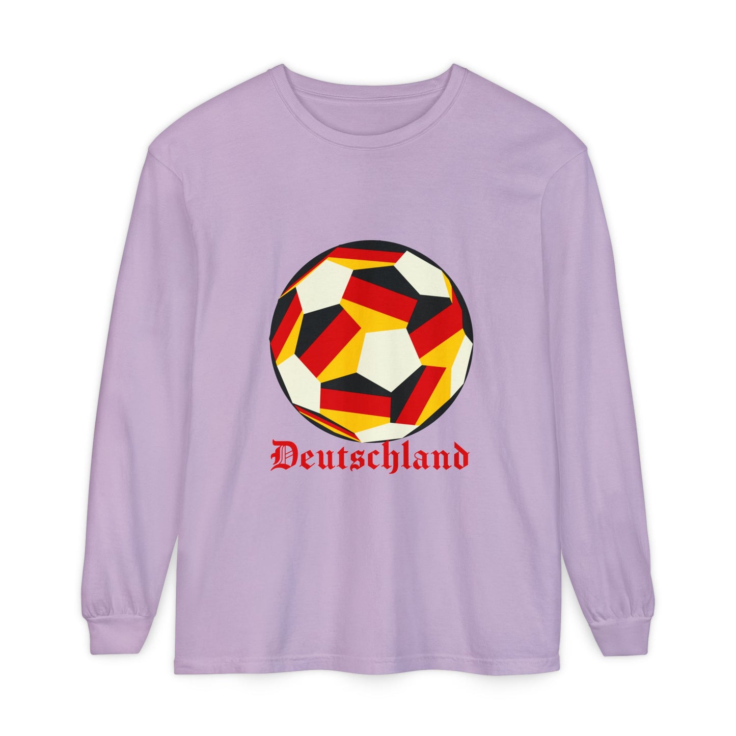 Germany Fan Specialty Soccer Ball Design Long Sleeve Tee