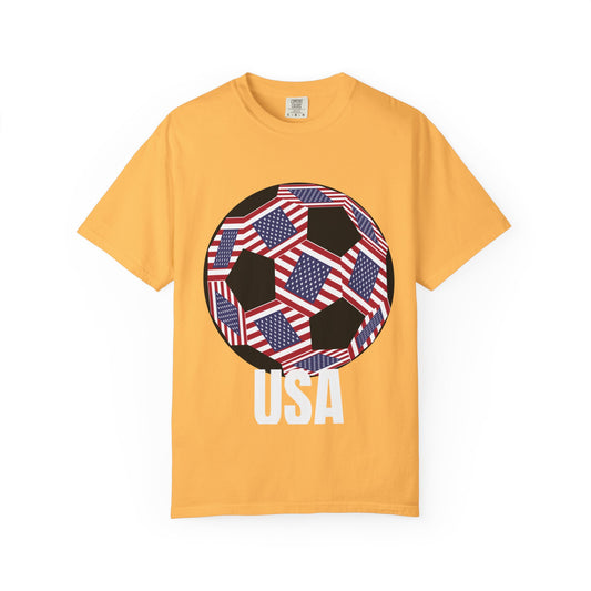 Patriotic USA Fan Specialty Soccer Ball Design T Shirt