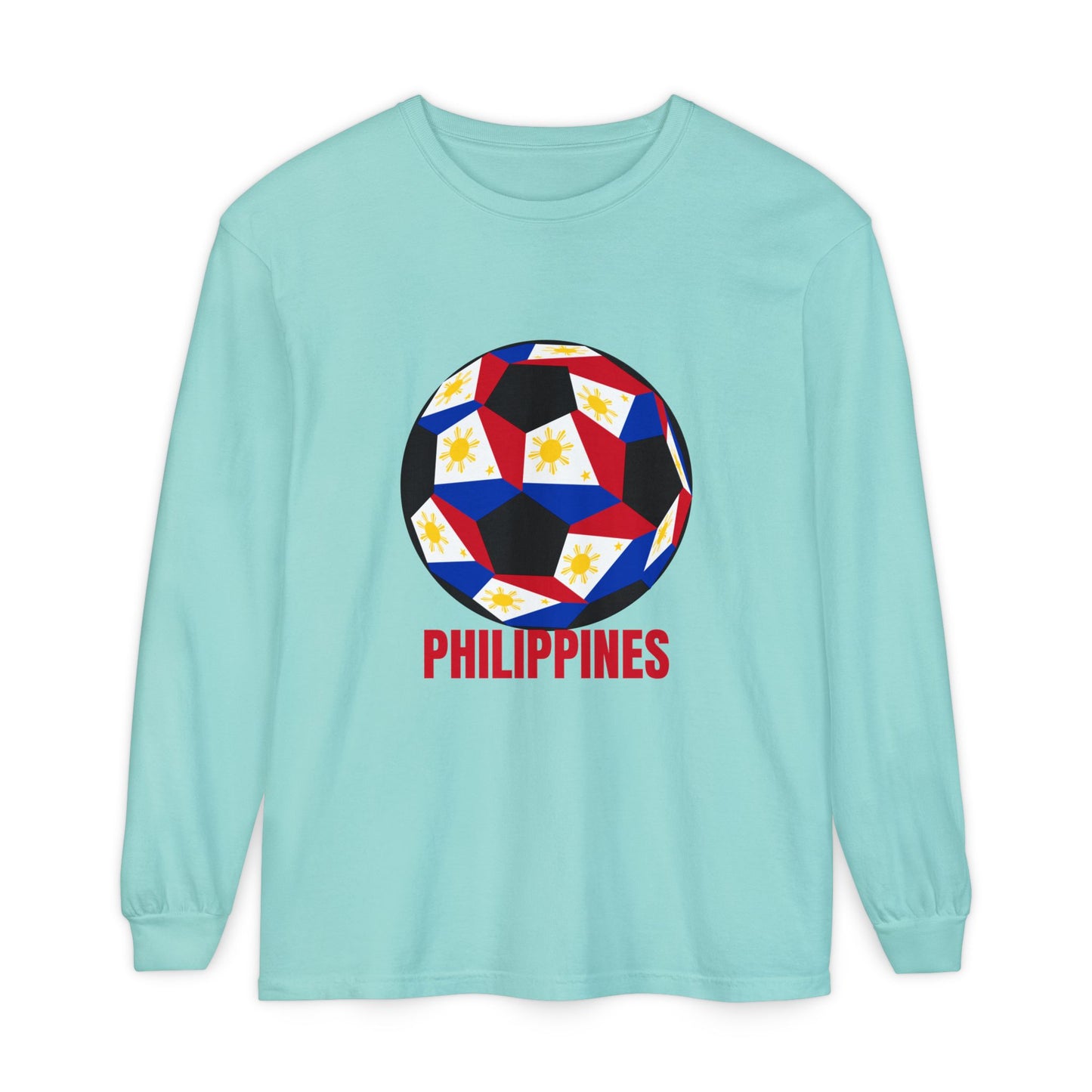 Philippines Fan Specialty Soccer Ball Design Long Sleeve Tee