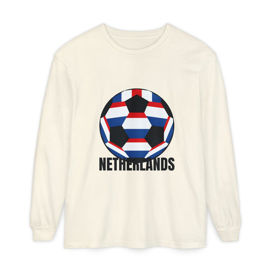 Netherlands Fan Specialty Soccer Ball Long Sleeve Tee