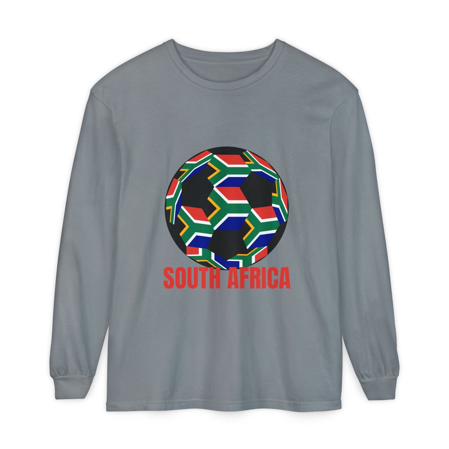 South Africa Fan Specialty Soccer Ball Design Long Sleeve Tee