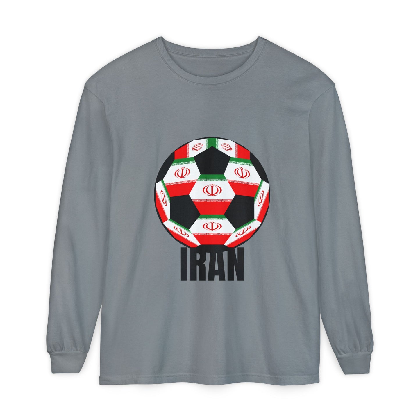 Iran Fan Specialty Soccer Ball Design Long Sleeve Shirt