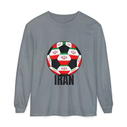 Iran Fan Specialty Soccer Ball Design Long Sleeve Shirt