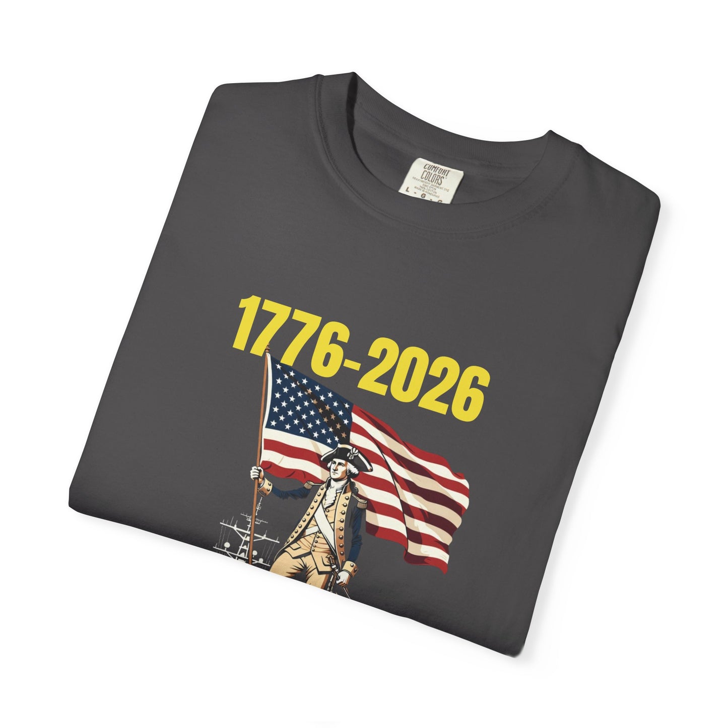 George Washington on an Aircraft Carrier with an American Flag T-shirt | 250 Years of Winning