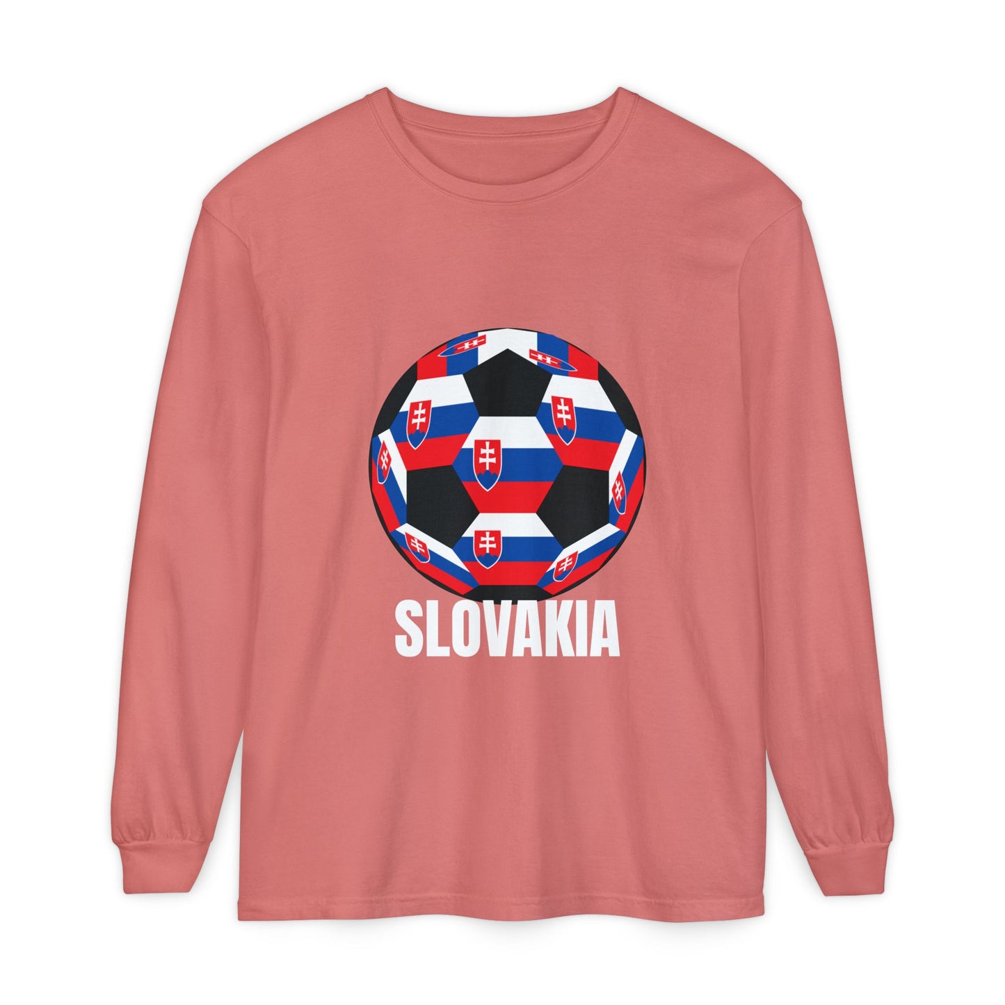 Slovakia Fan Specialty Soccer Ball Design Long Sleeve Shirt