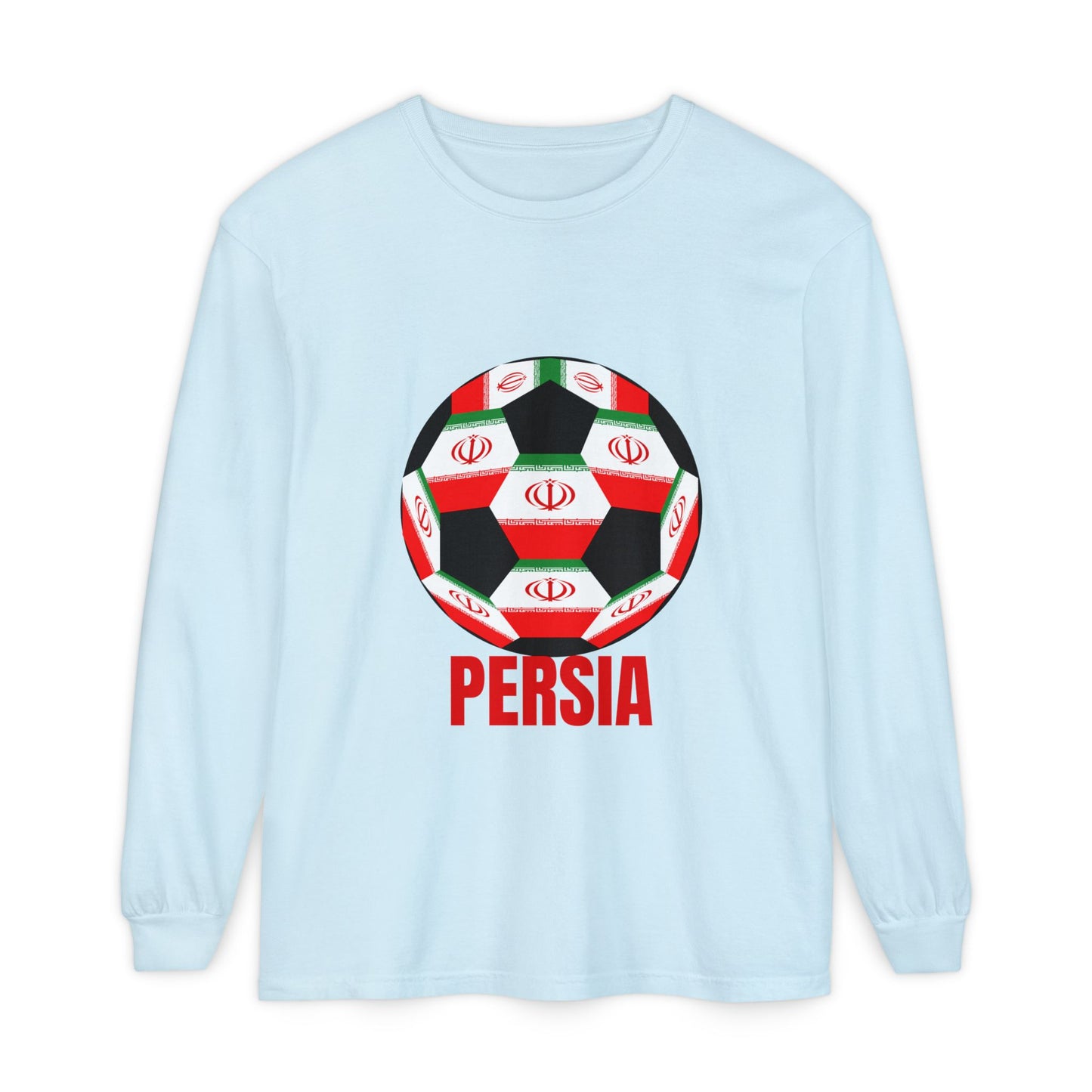 Persia Fan Specialty Soccer Ball Design  Long Sleeve Tee