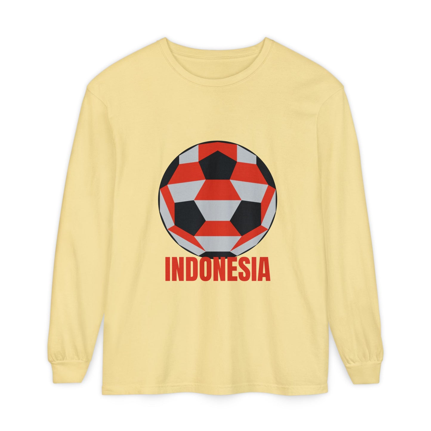 Indonesia Fan Specialty Soccer Ball Design Long Sleeve T-Shirt