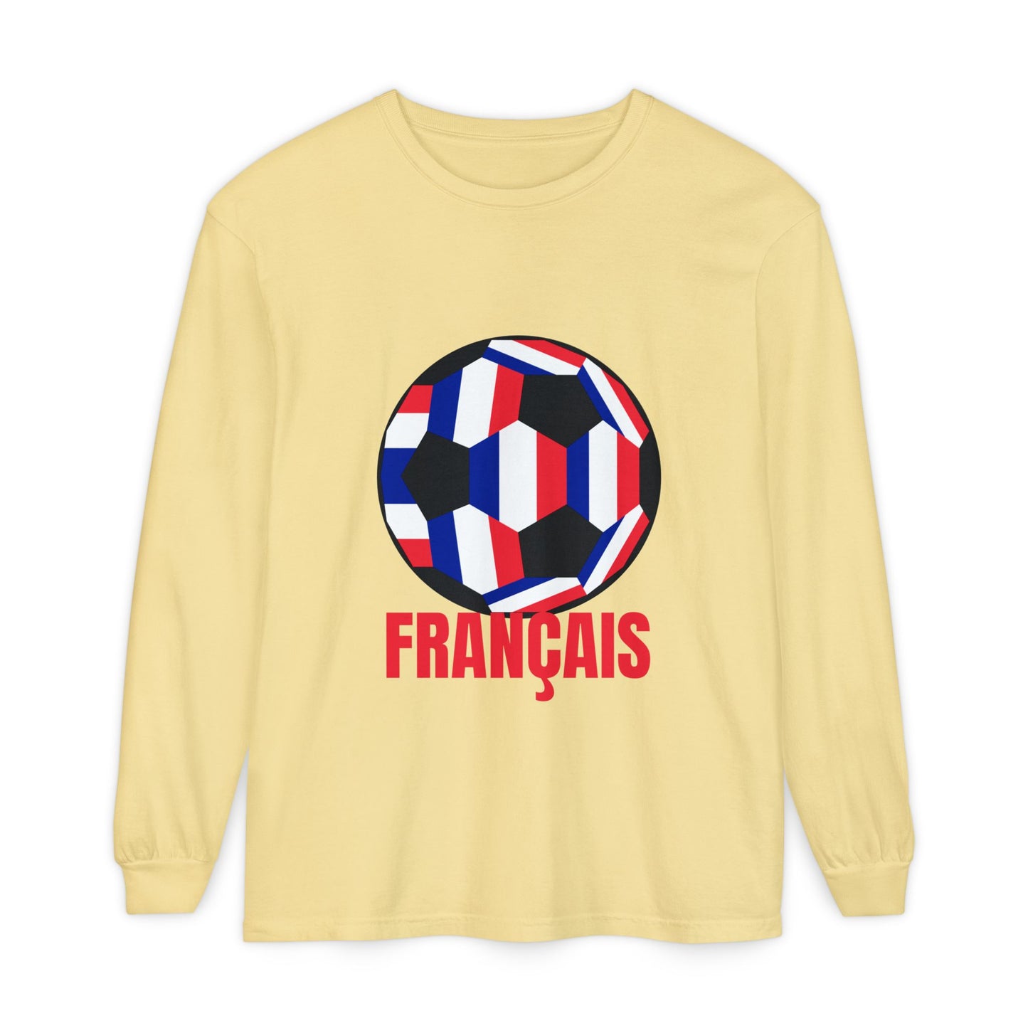 Francais Fan Specialty Soccer Ball Design Long Sleeve Tee