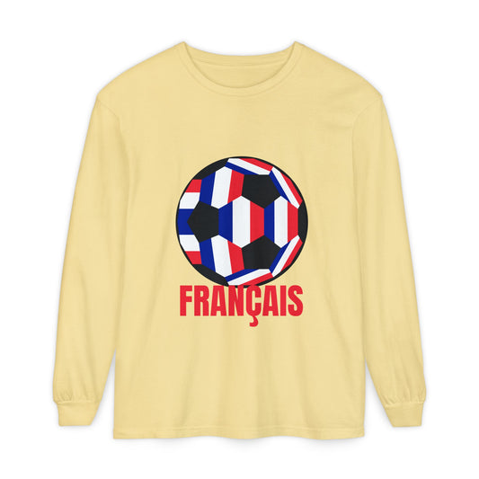 Francais Fan Specialty Soccer Ball Design Long Sleeve Tee