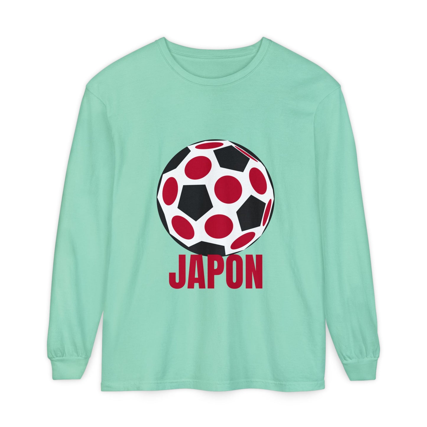 Japon Fan Specialty Soccer Ball Design Long Sleeve Tee