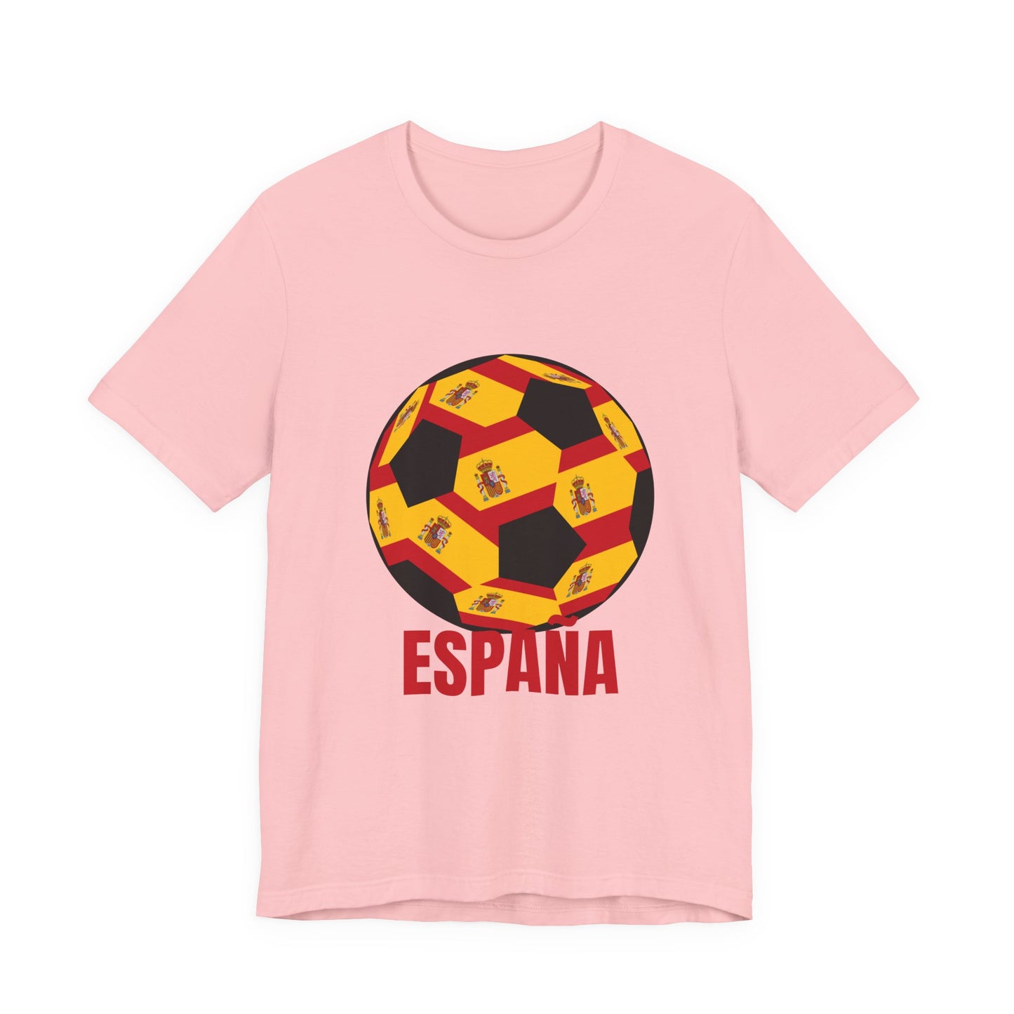 España Soccer Ball Design T-Shirt Red Text