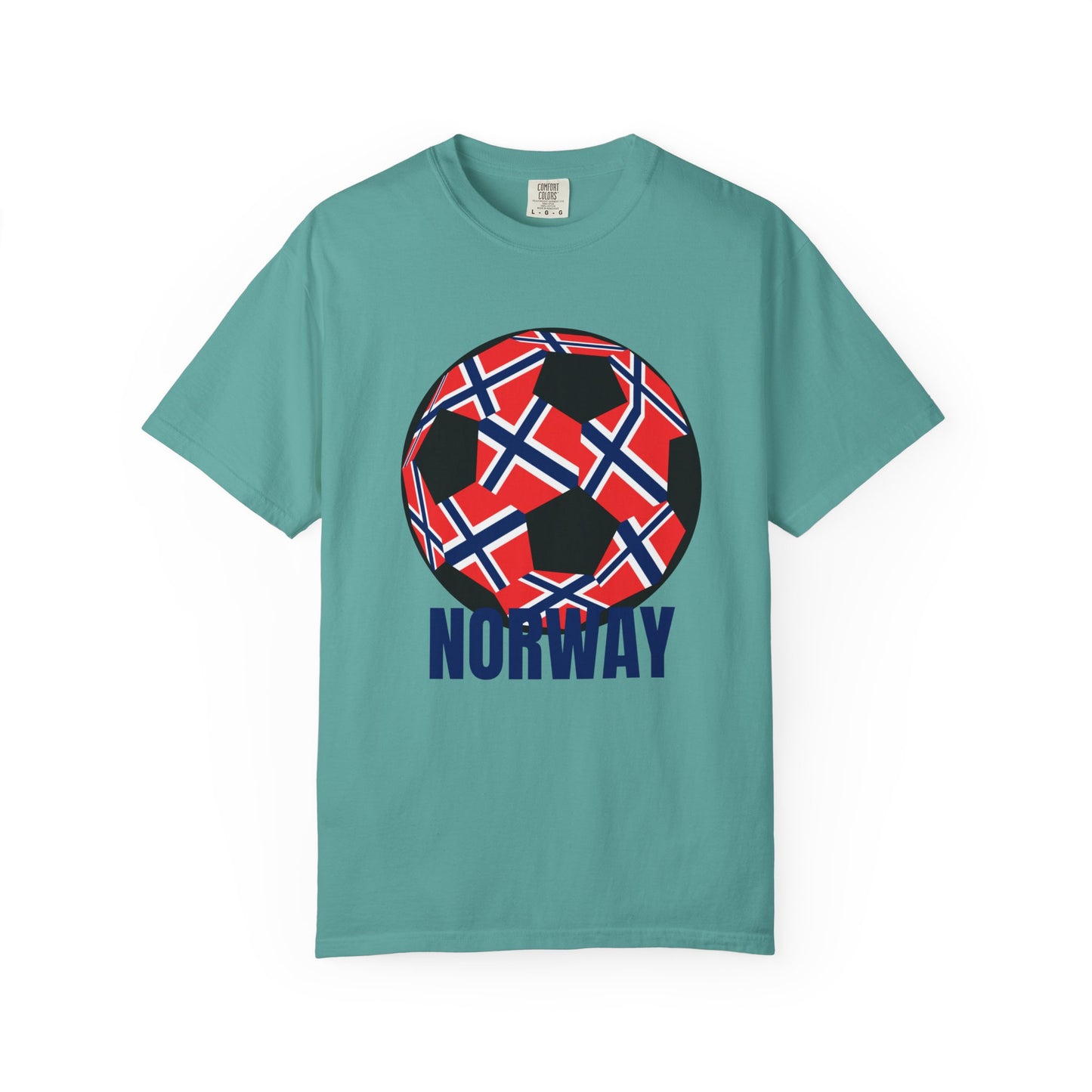 Norway Fan Specialty Soccer Ball Design T Shirt Blue Print