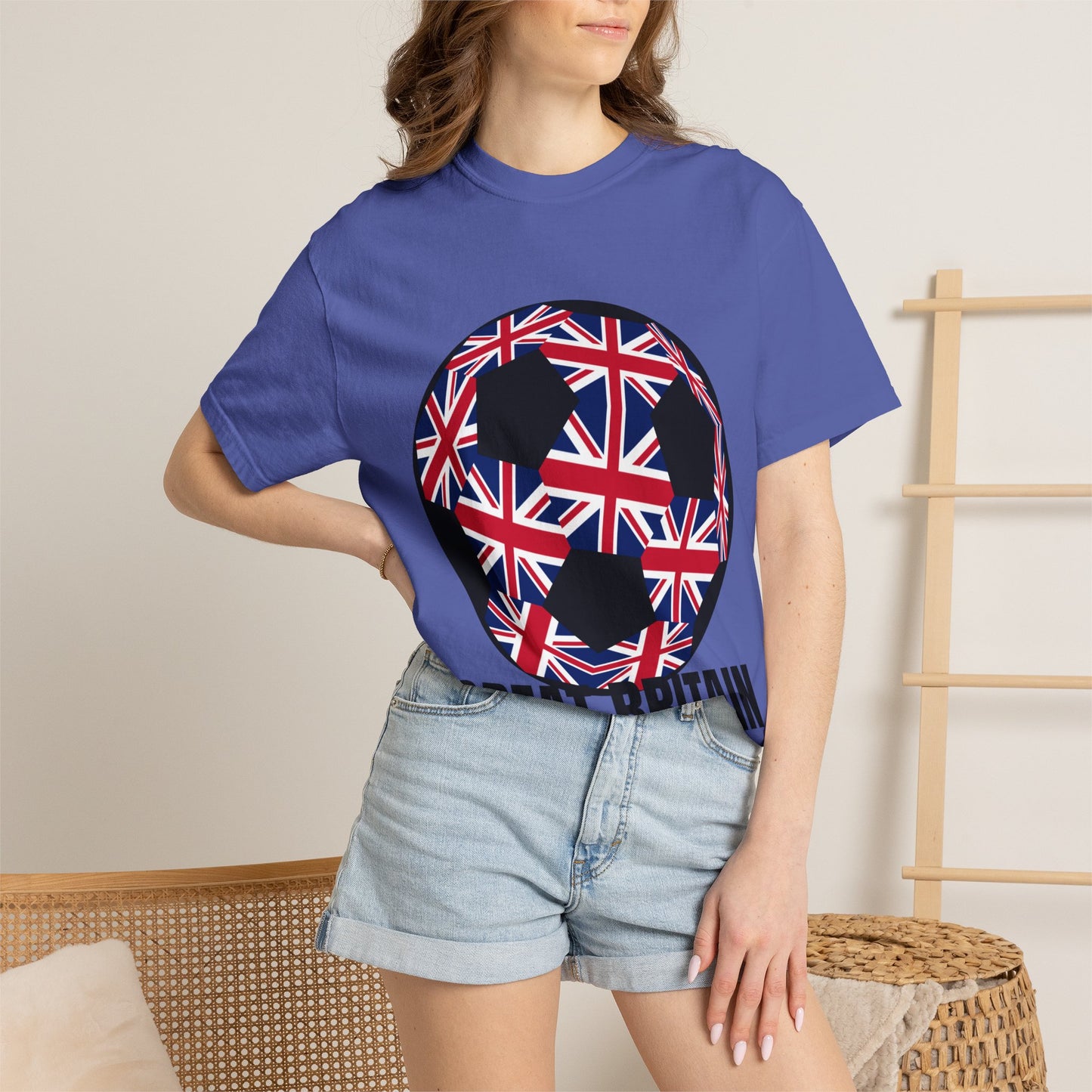 Great Britain Fan Specialty Soccer Ball Design T Shirt