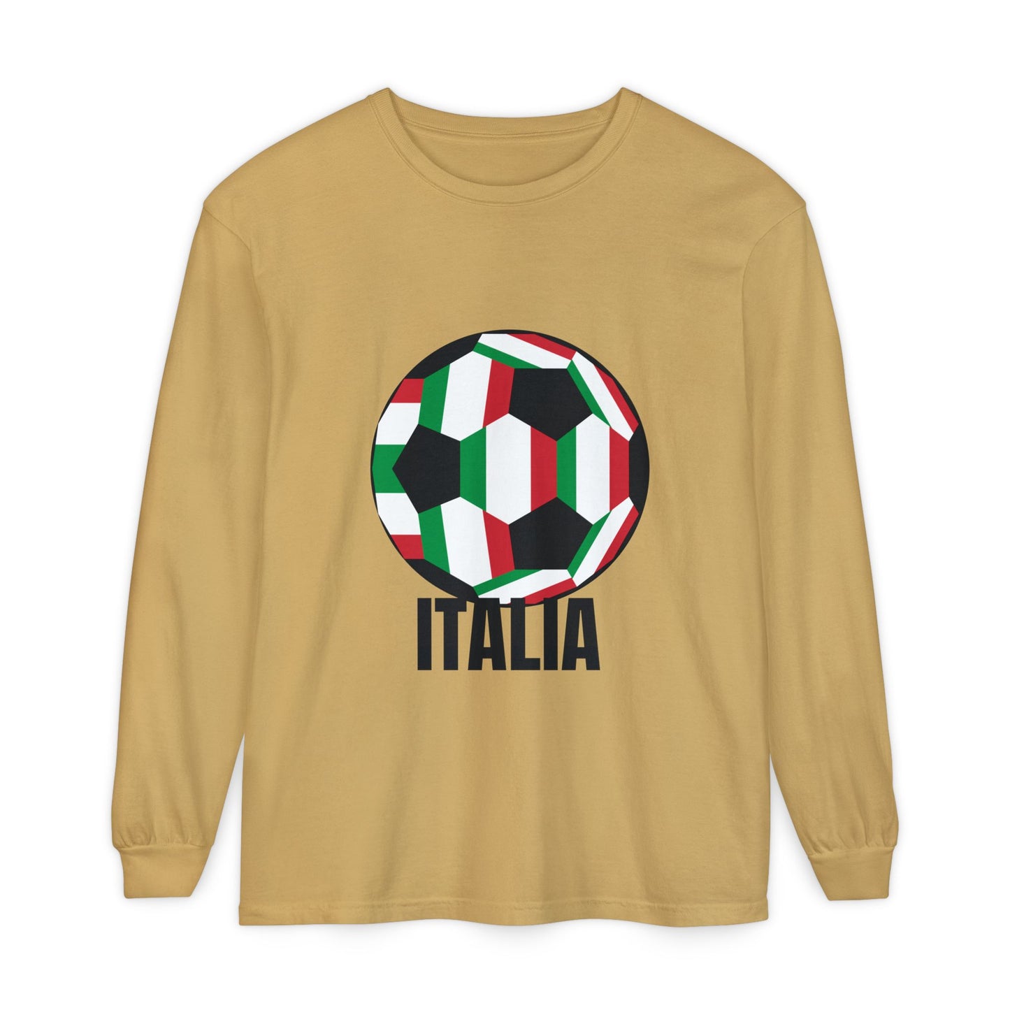 Italia Fan Specialty Soccer Ball Design Long Sleeve Tee