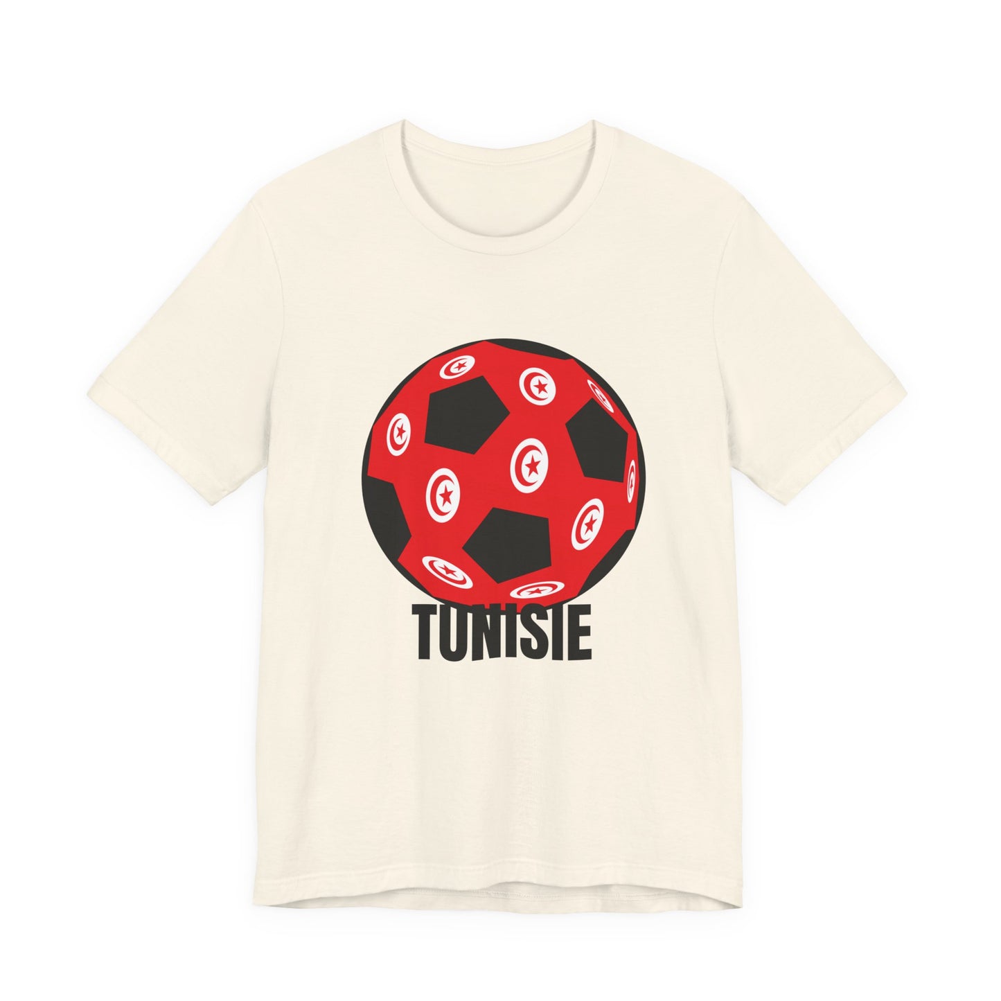 Tunisie Fan Specialty Soccer Ball Design T Shirt Black Text