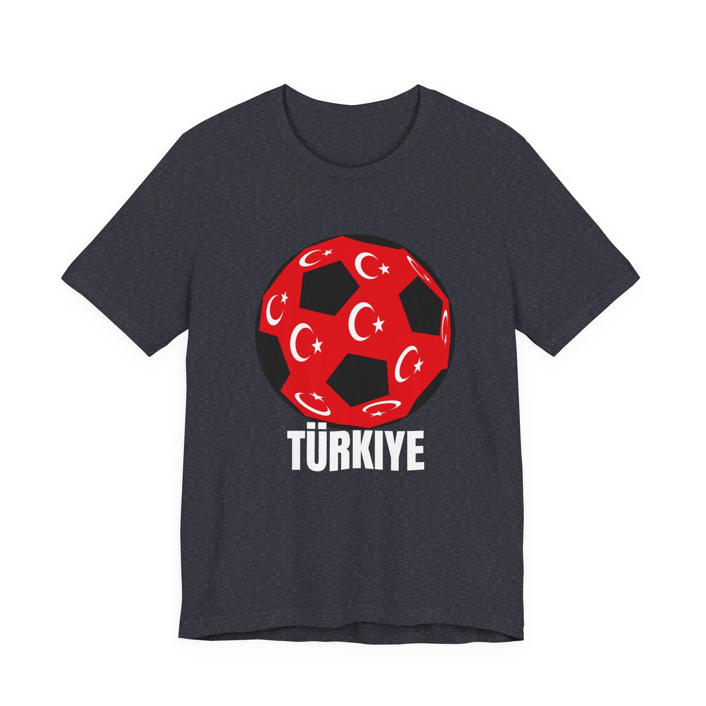 Türkiye Fan Specialty Soccer Ball Design T Shirt White Text