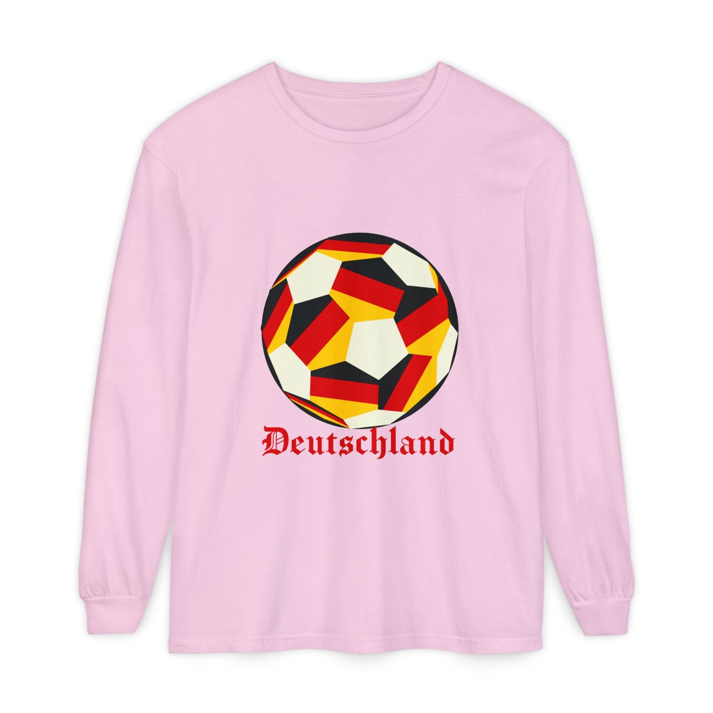 Germany Fan Specialty Soccer Ball Design Long Sleeve Tee