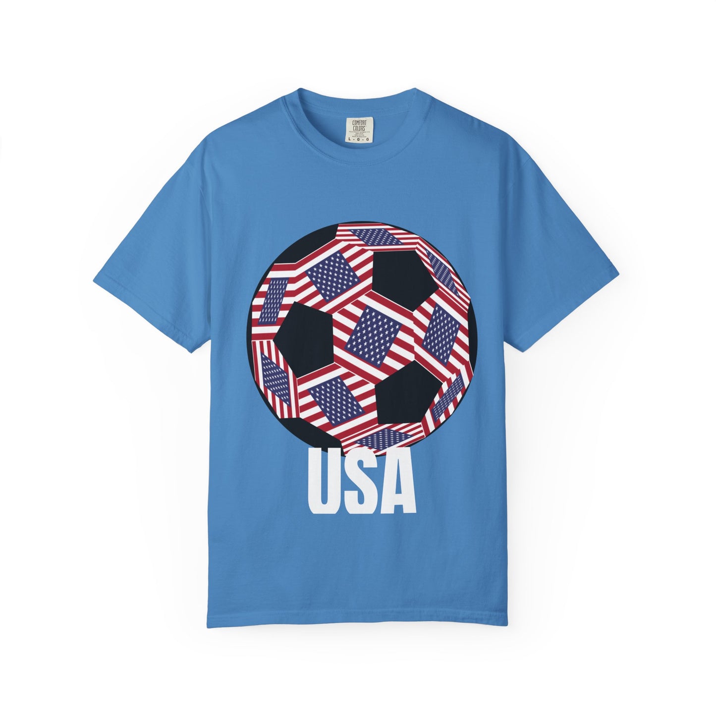Patriotic USA Fan Specialty Soccer Ball Design T Shirt