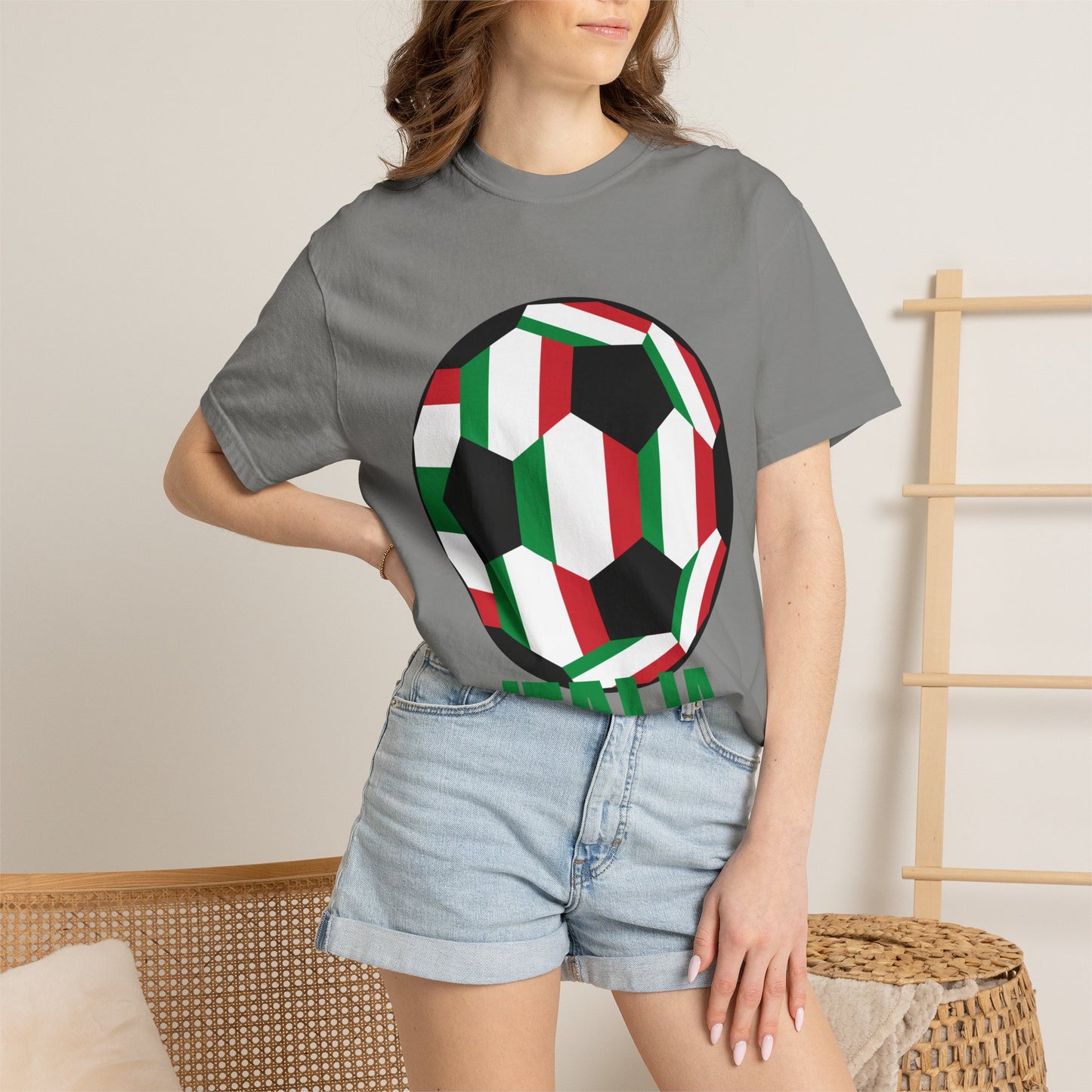 Italia Fan Specialty Soccer Ball Design T Shirt