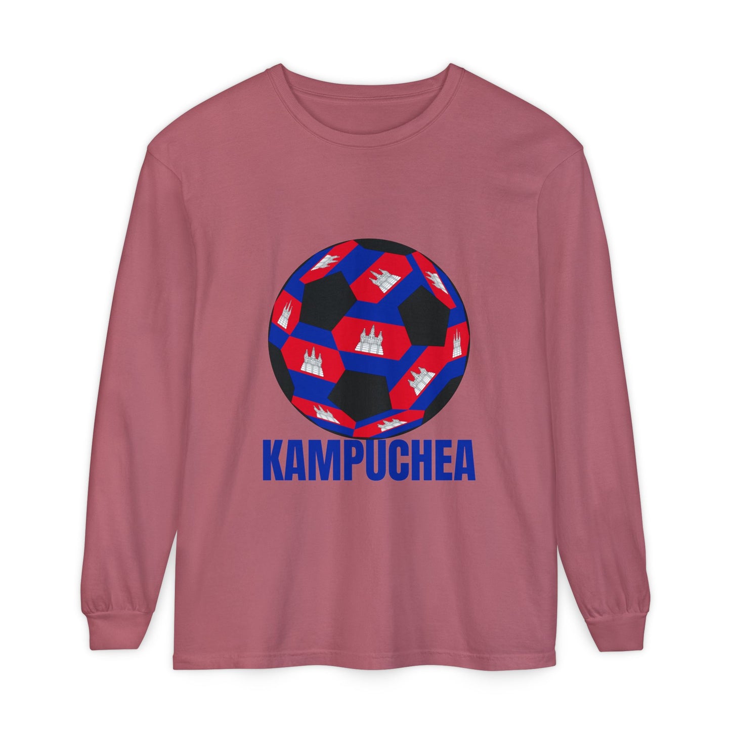 Kampuchea Fan Specialty Soccer Ball Design  Long Sleeve Tee