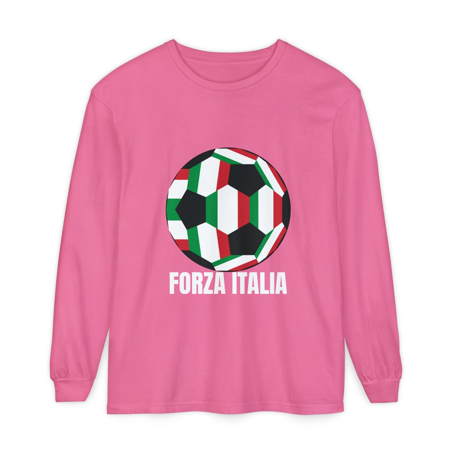 Forza Italia Fan Specialty Soccer Ball Design Long Sleeve Tee