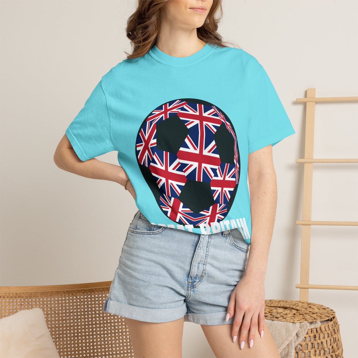 Great Britain Fan Specialty Soccer Ball Design T Shirt