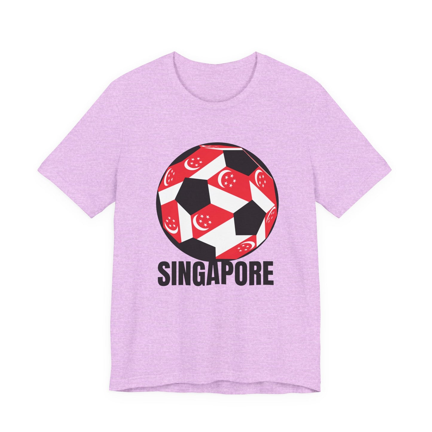 Singapore Fan Specialty Soccer Ball Design T Shirt Black Text