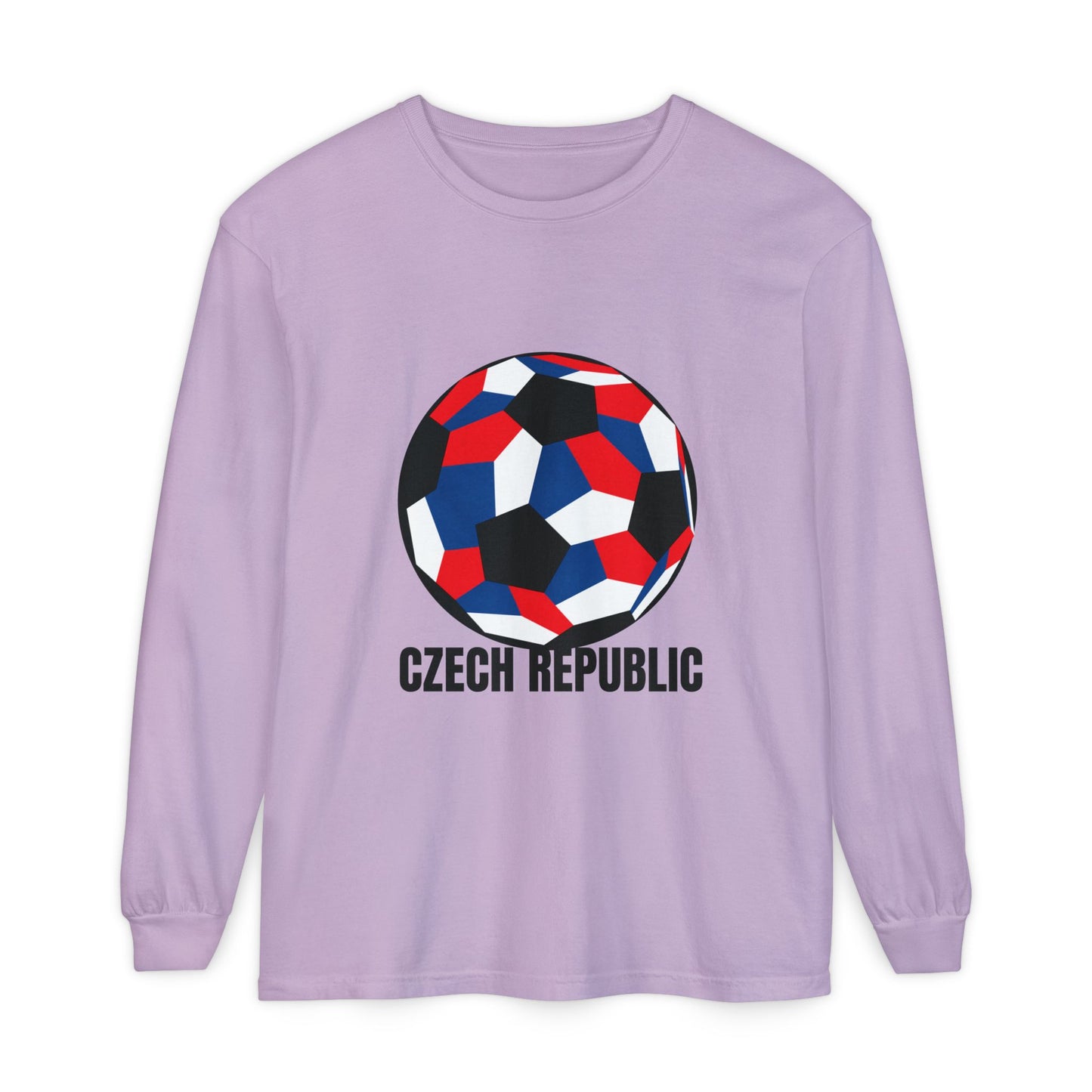 Czech Republic Fan Specialty Soccer Ball Design Long Sleeve Tee