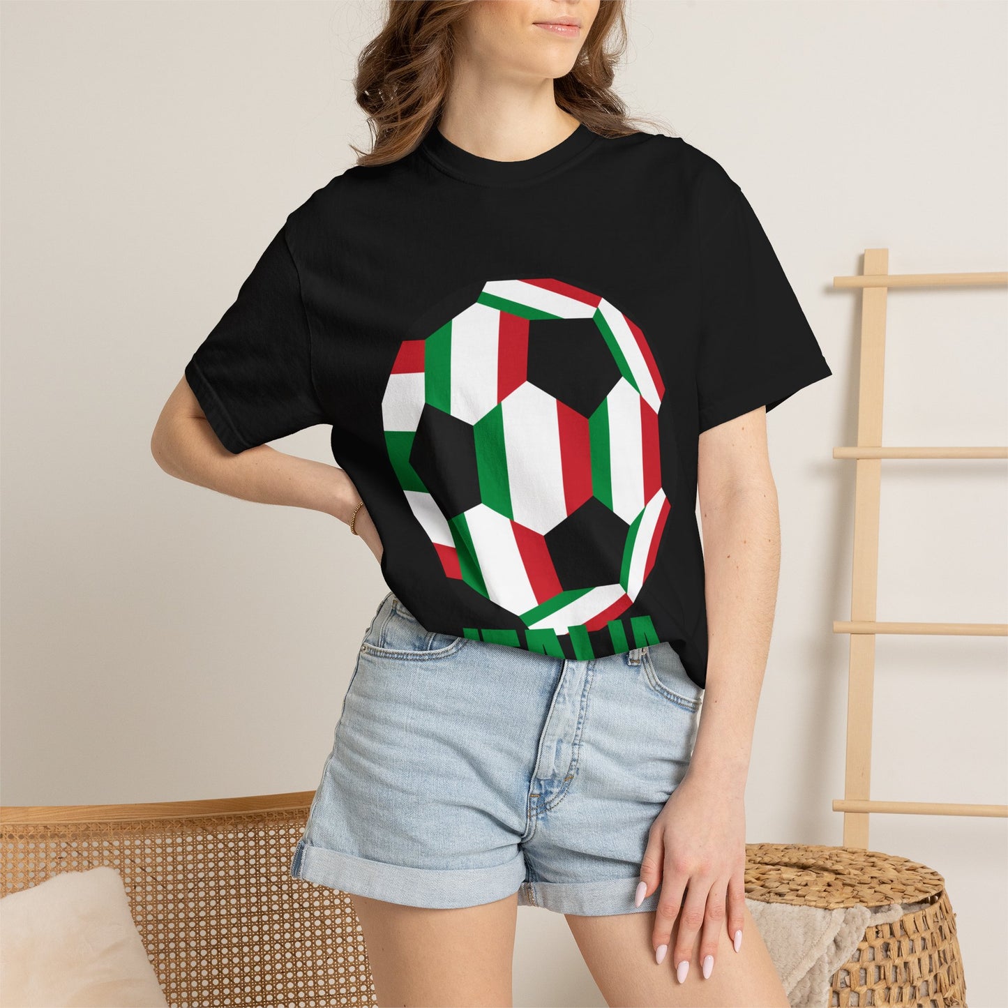 Italia Fan Specialty Soccer Ball Design T Shirt
