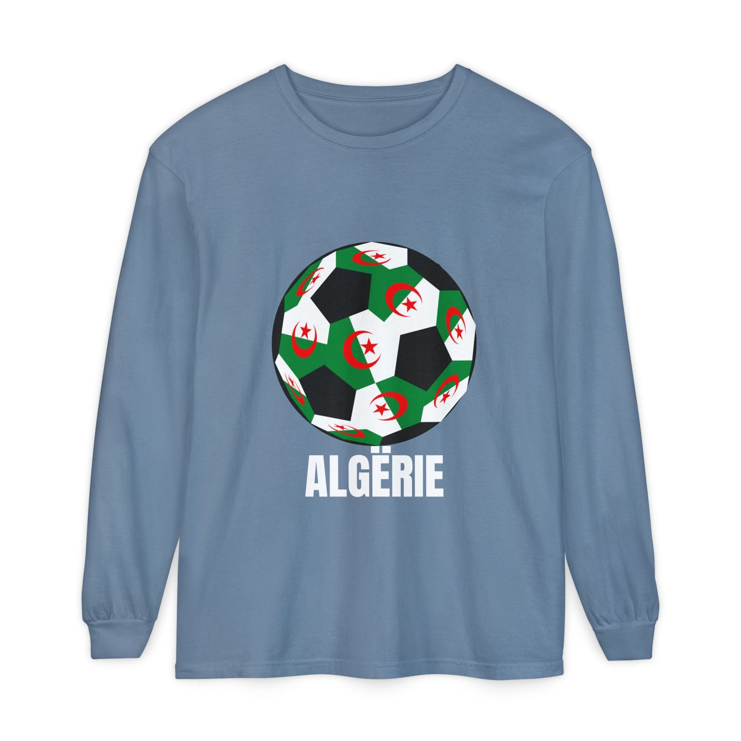 ALGËRIE Fan Specialty Soccer Ball Design Long Sleeve T-Shirt