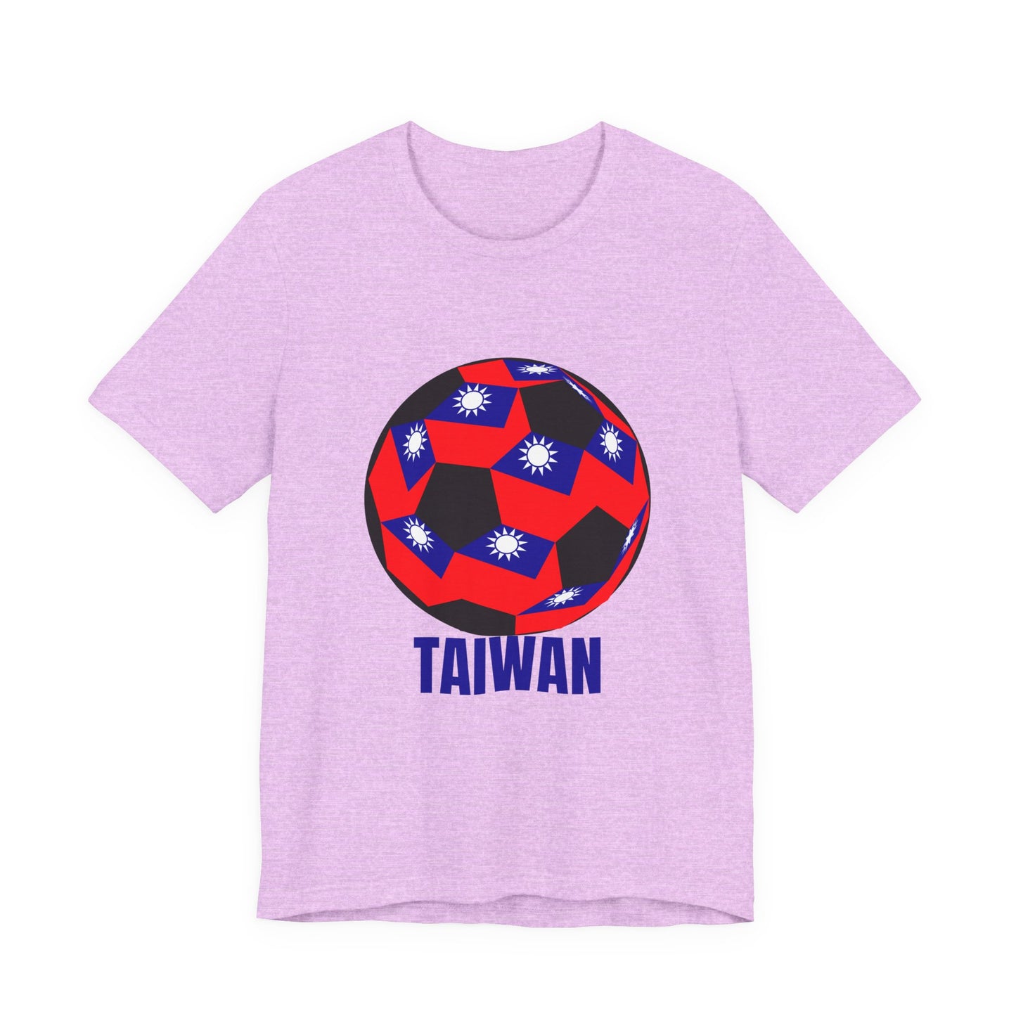 Taiwan Flag Soccer Ball Design T Shirt Blue Text
