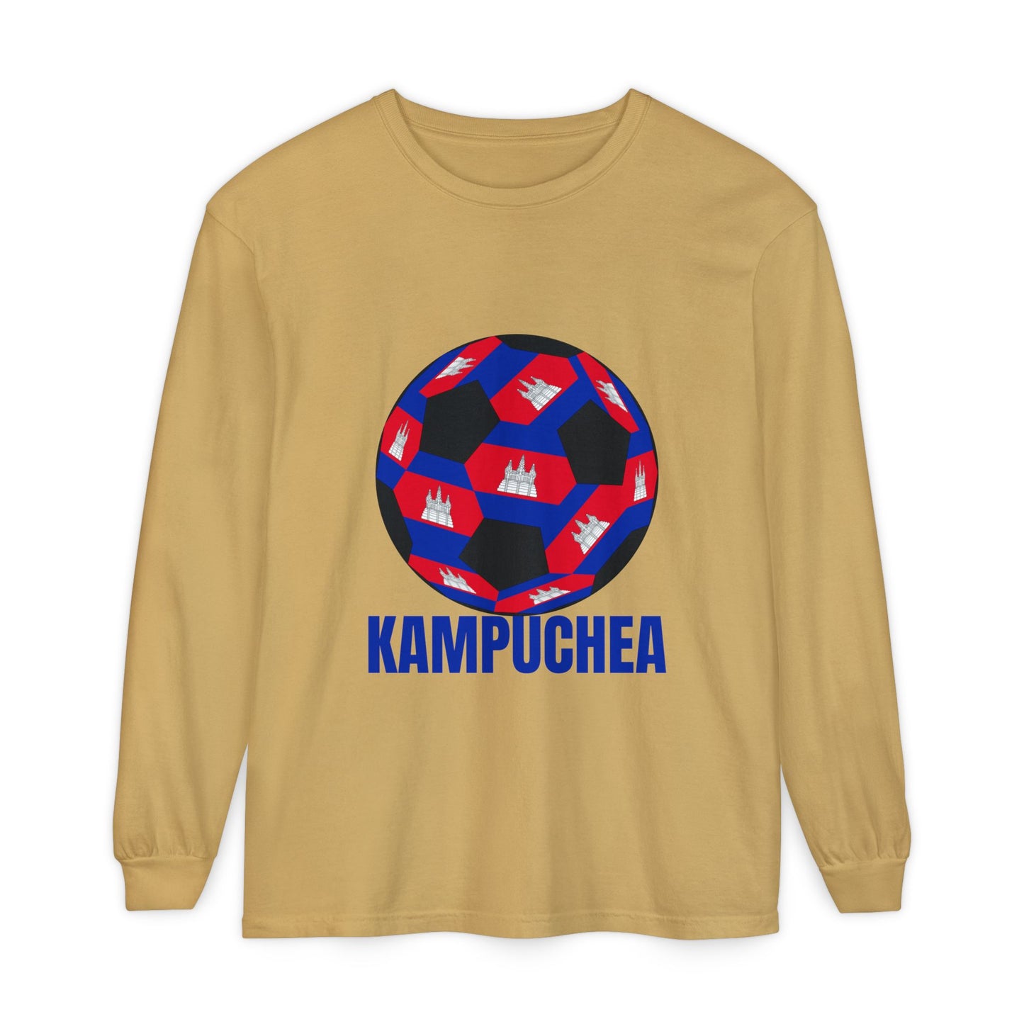 Kampuchea Fan Specialty Soccer Ball Design  Long Sleeve Tee