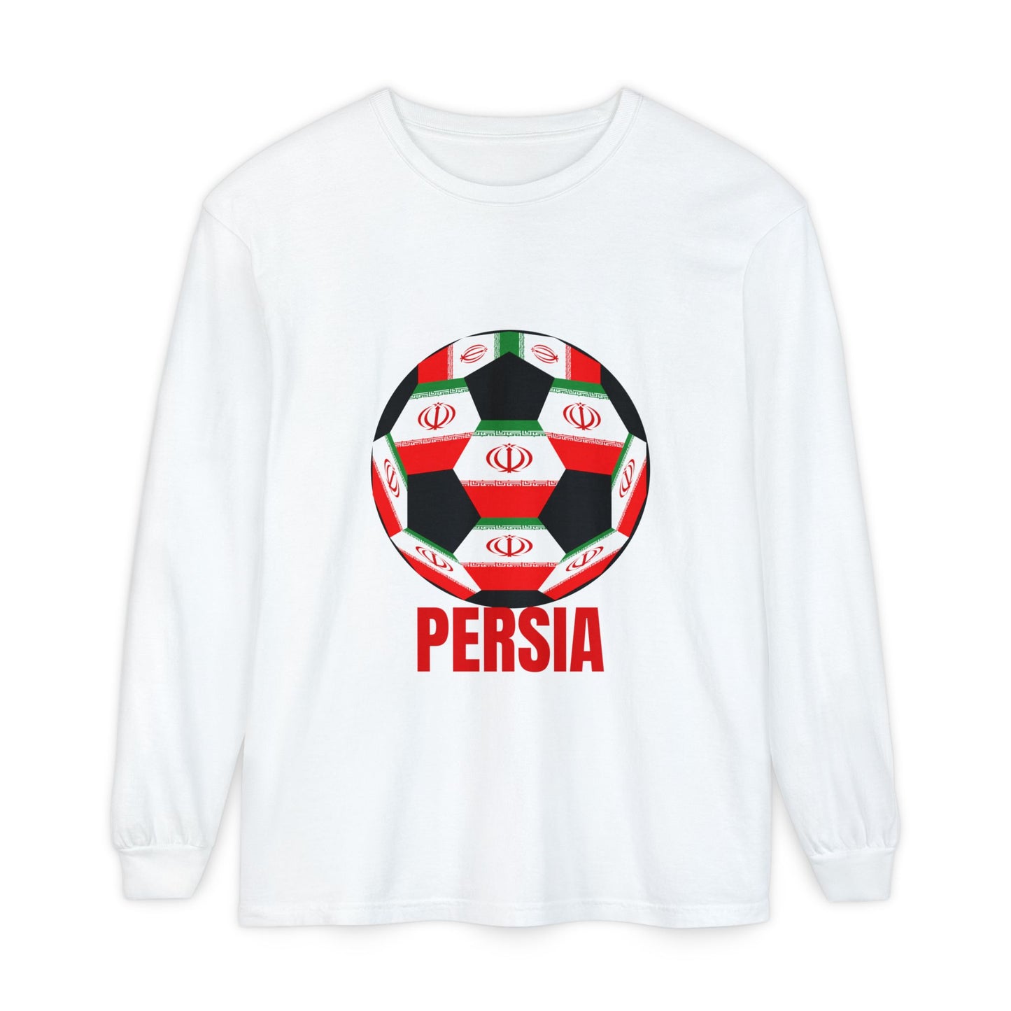 Persia Fan Specialty Soccer Ball Design  Long Sleeve Tee
