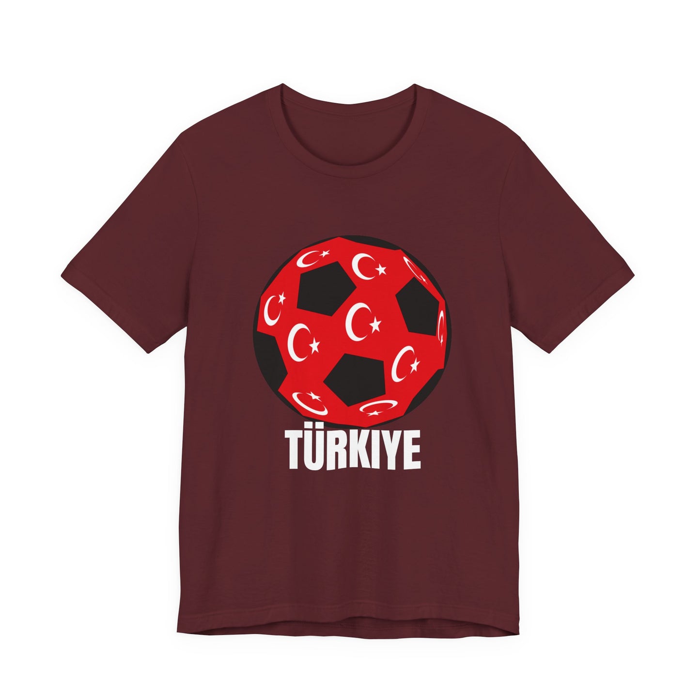 Türkiye Fan Specialty Soccer Ball Design T Shirt White Text