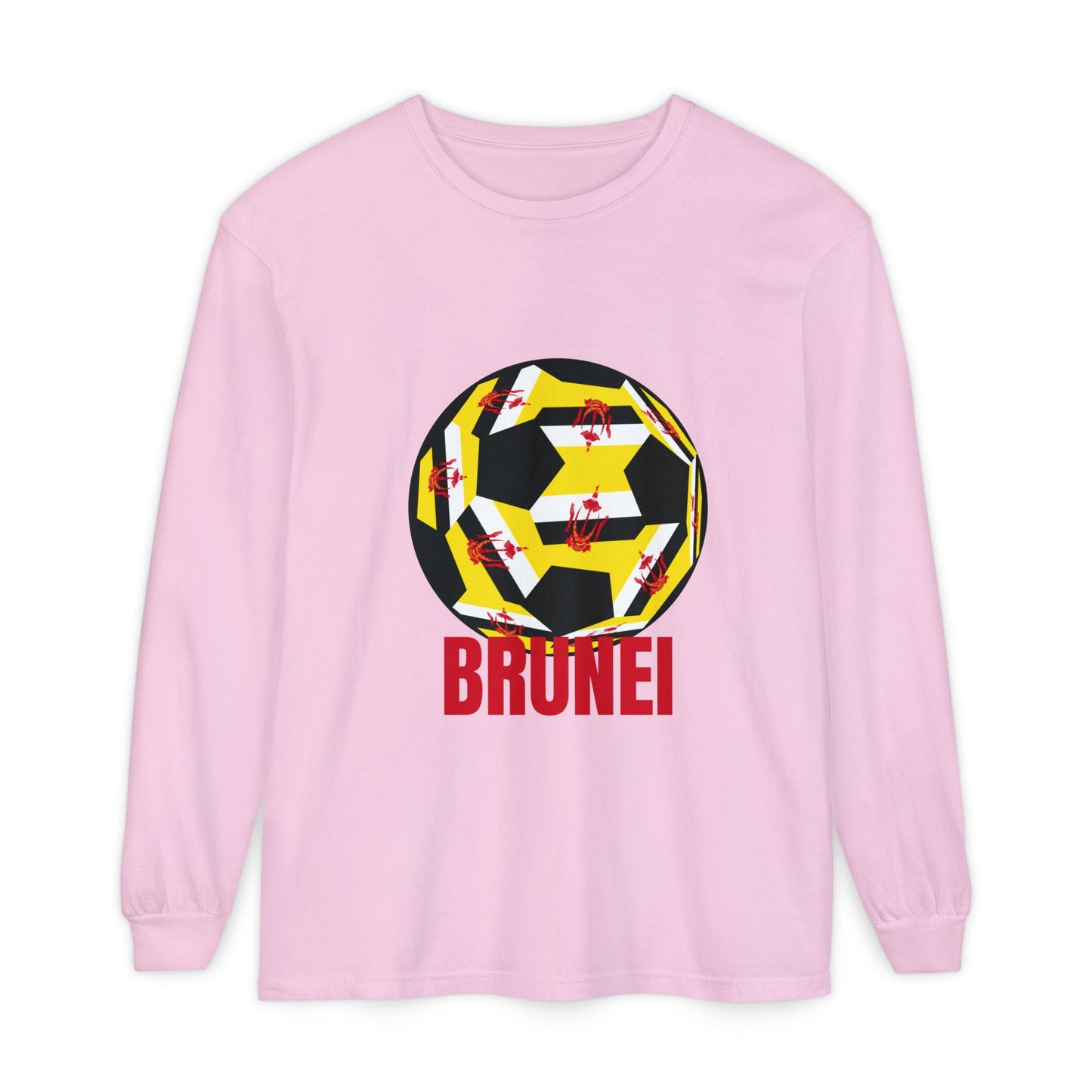Brunei Fan Specialty Soccer Ball Design  Long Sleeve Tee