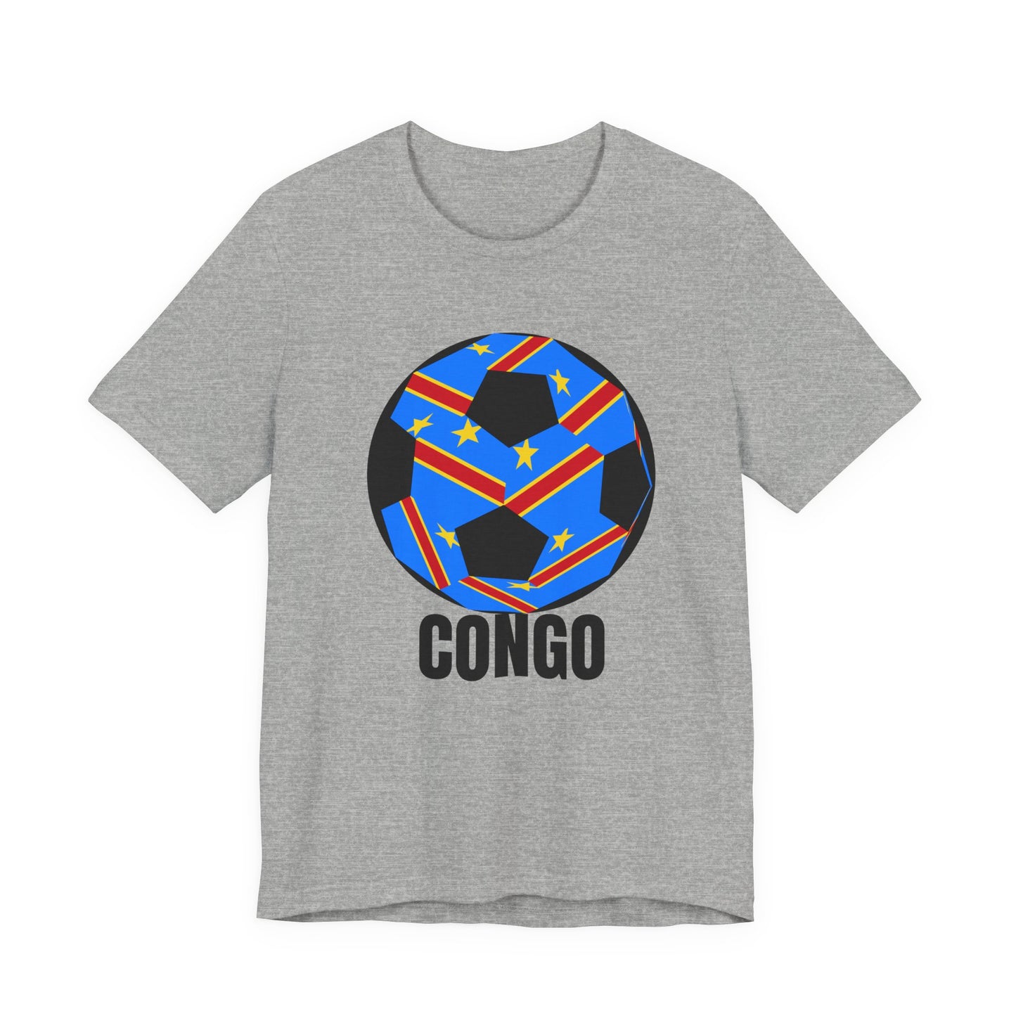 Congo Fan Specialty Soccer Ball Design T Shirt Black Text