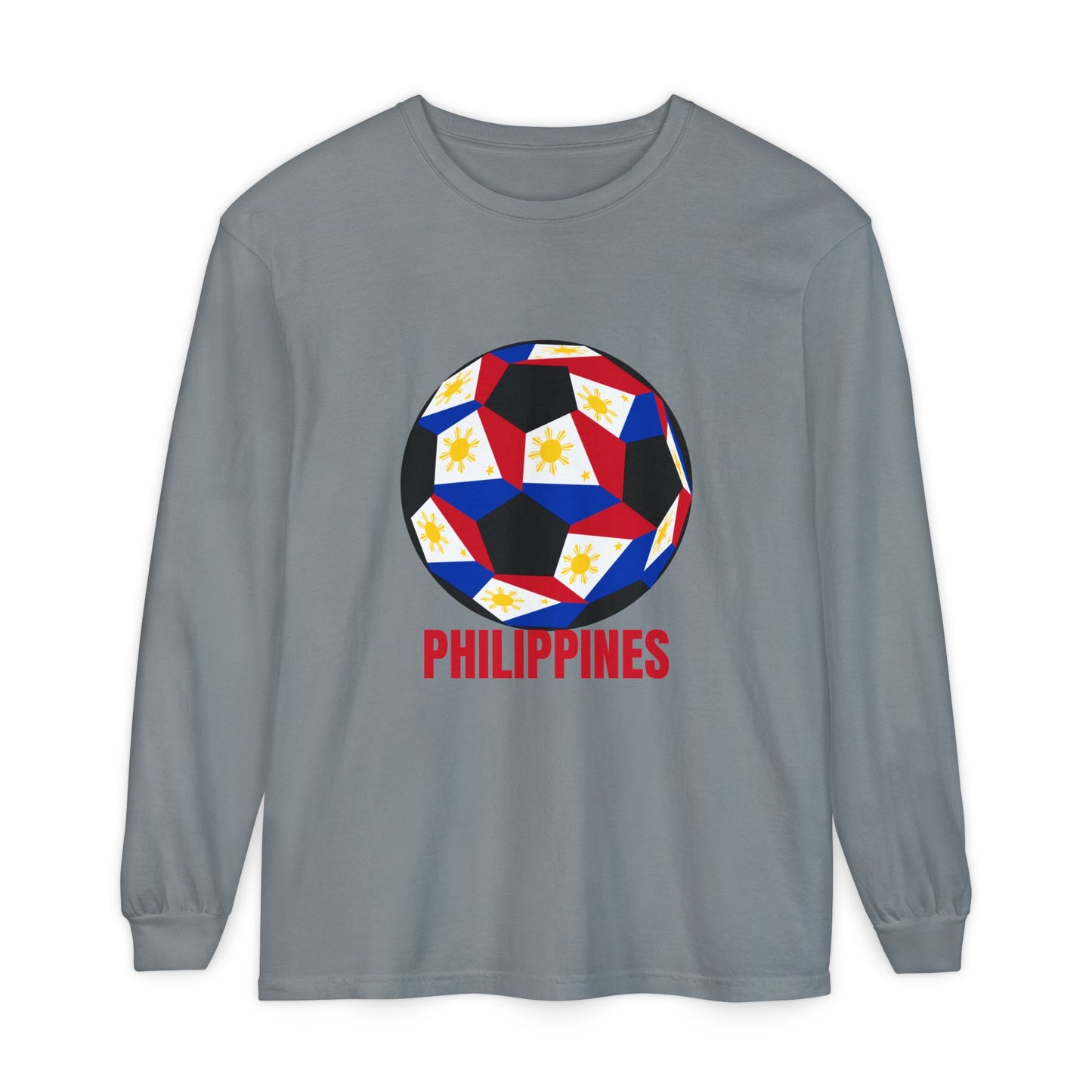 Philippines Fan Specialty Soccer Ball Design Long Sleeve Tee