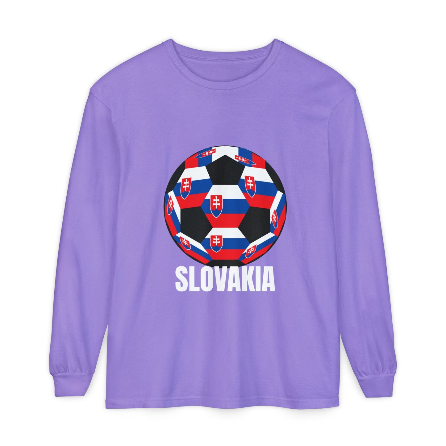 Slovakia Fan Specialty Soccer Ball Design Long Sleeve Shirt
