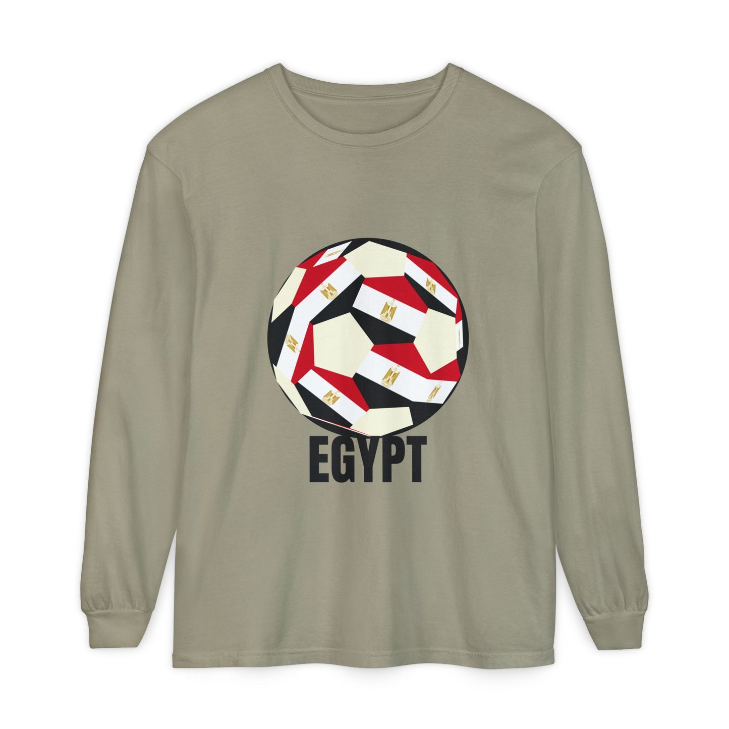 Egypt Fan Specialty Soccer Ball Design Long Sleeve T-Shirt