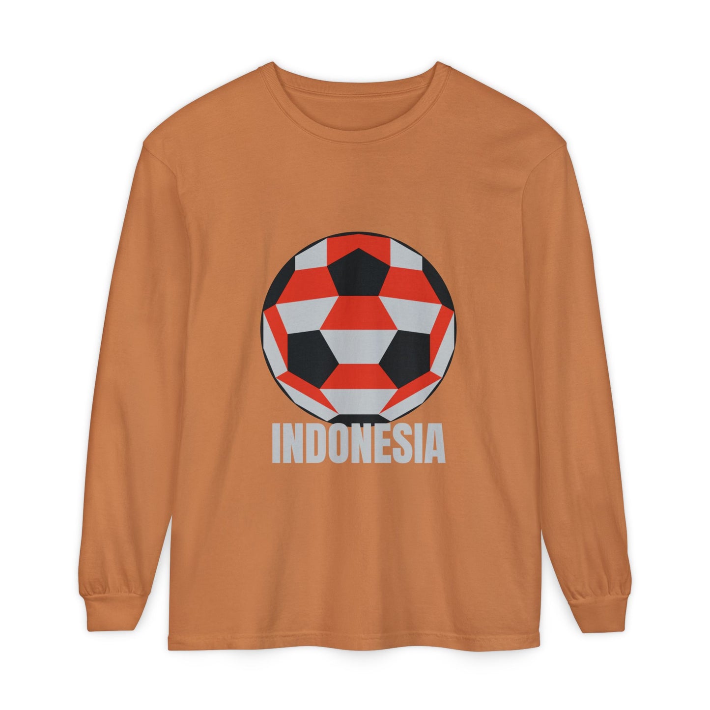 Indonesia Fan Specialty Soccer Ball Design Long Sleeve Tee