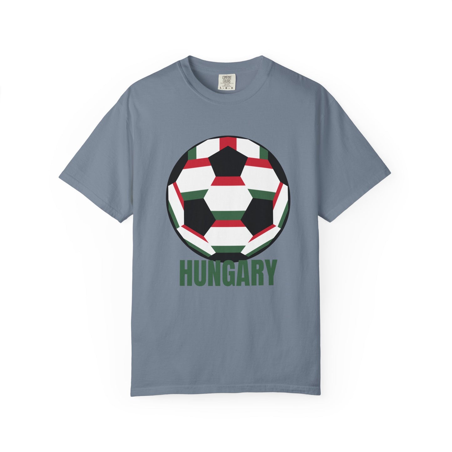 Hungary Fan Specialty Soccer Ball Design T Shirt Green Print